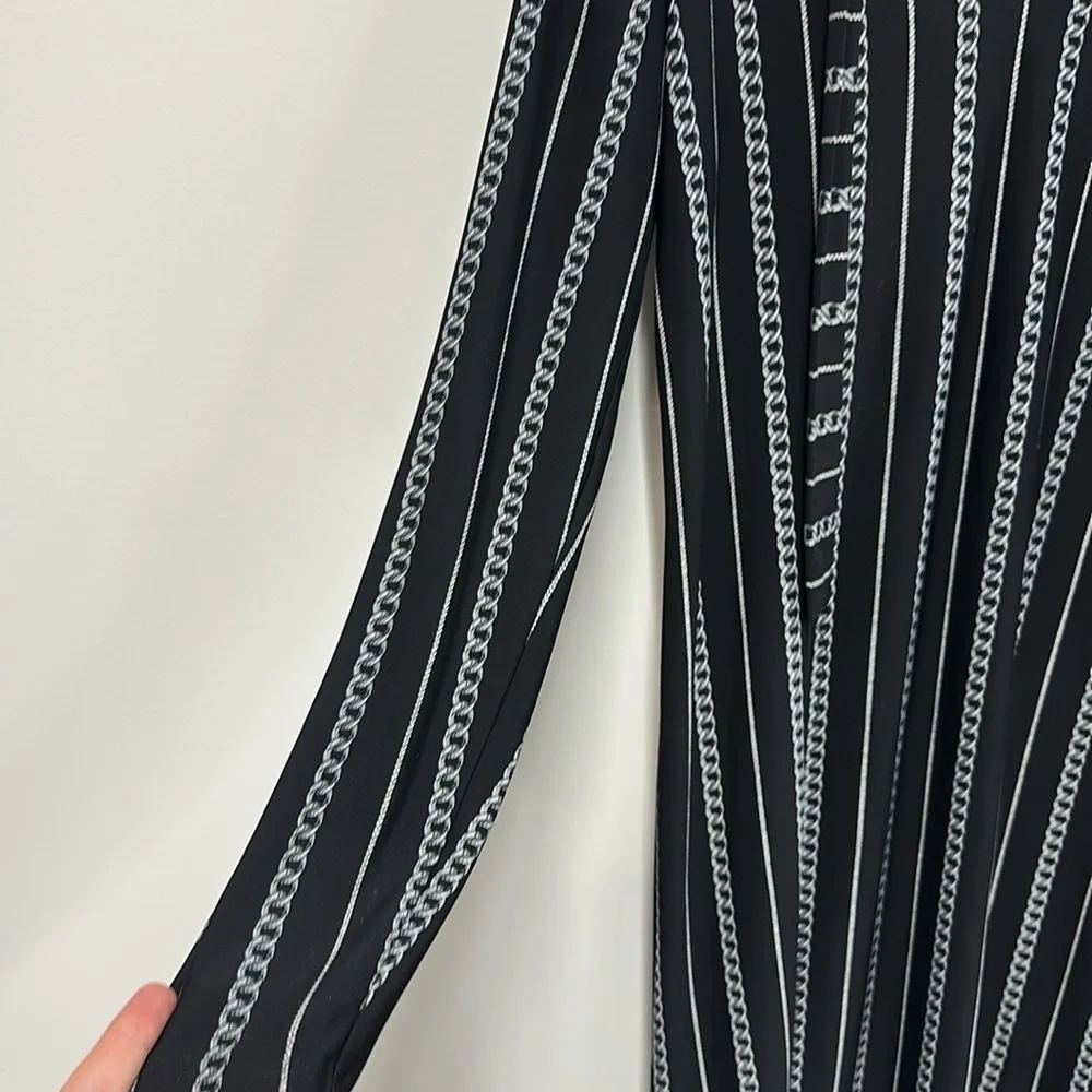 Michael Kors black chain tie neck dress L - Picture 5 of 8